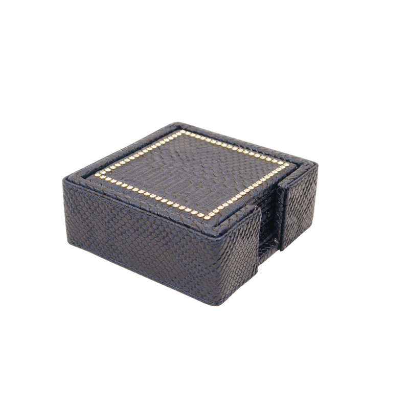 Ensemble de sous-verres Python dans un support avec cristaux, ensemble de 4, Minuit