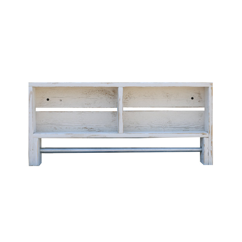 Bennett 2 Piece Pine Industrial Pipe Shelves, Natural, 10.5" H x 24" W x 4" D