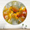 Coups de pinceau à l'huile en jaune et orange - Horloge murale moderne