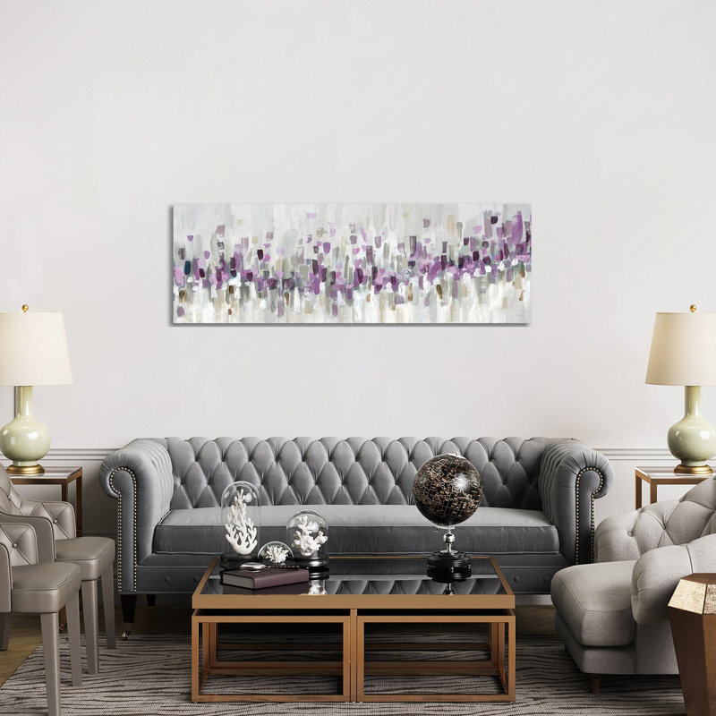 Bleu Staccato - mauve 6 pièces, Toile tendue, H 30,48 cm x l 91,44 cm