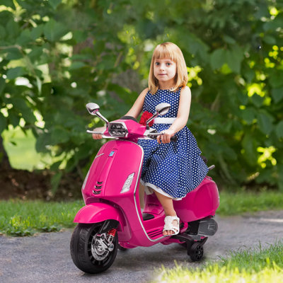 AIYAPLAY Vespa Licensed 12V Kids Electric Motorbike for 3-6 Years