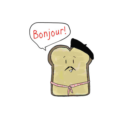 " Bonjour French Toast Drawn "