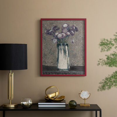 Reproduction florale vintage avec encadrement CCL XXV - bois massif