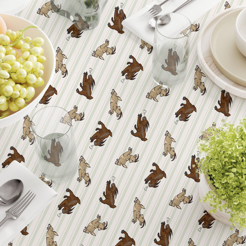 Rectangular Tablecloth, 100% Cotton, 60X84", Jumping Goats