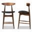 Ensemble de 2 tabourets de comptoir revêtus de similicuir noir Mid-Century Baxton Studio Flora-842382467