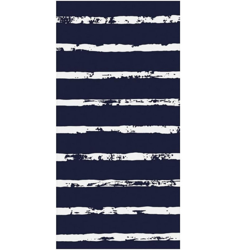 Navy Blue and White Striped Large Beach Towel 50"x60", Oversized Sand Free Absorbent Bath Towels for Adults for Pool Travel Camping Picnic