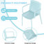 Ensemble de 4 fauteuils empilables modernes en plastique, résistants aux intempéries, dossier ergonomique à lattes, coloris bleu, montage facile. Parfait pour accueillir des invités à la dernière minute. 4 fauteuils avec grande capacité de charge et antidérapants.