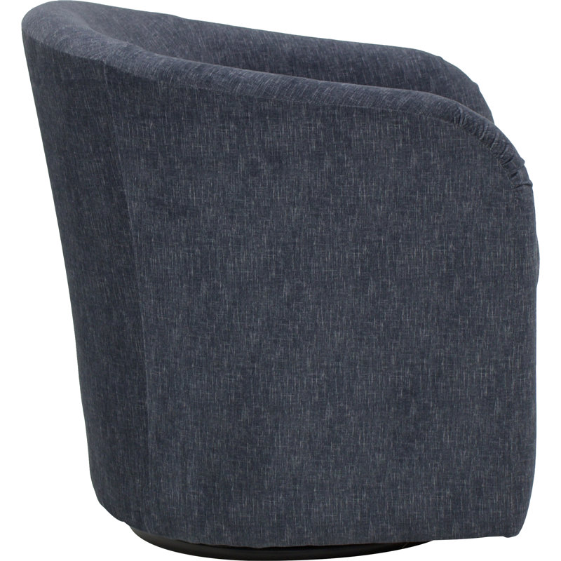 Upholstered Swivel Barrel Chair, Aston Anthracite Polyester Blend