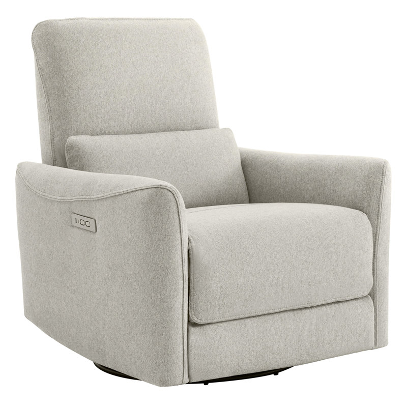 Fauteuil inclinable électrique pivotant rembourré Mikkel, Colombe