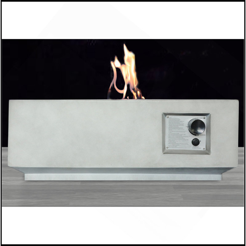 Fiber Reinforced Concrete Propane/Natural Gas Fire Pit Table, Gray