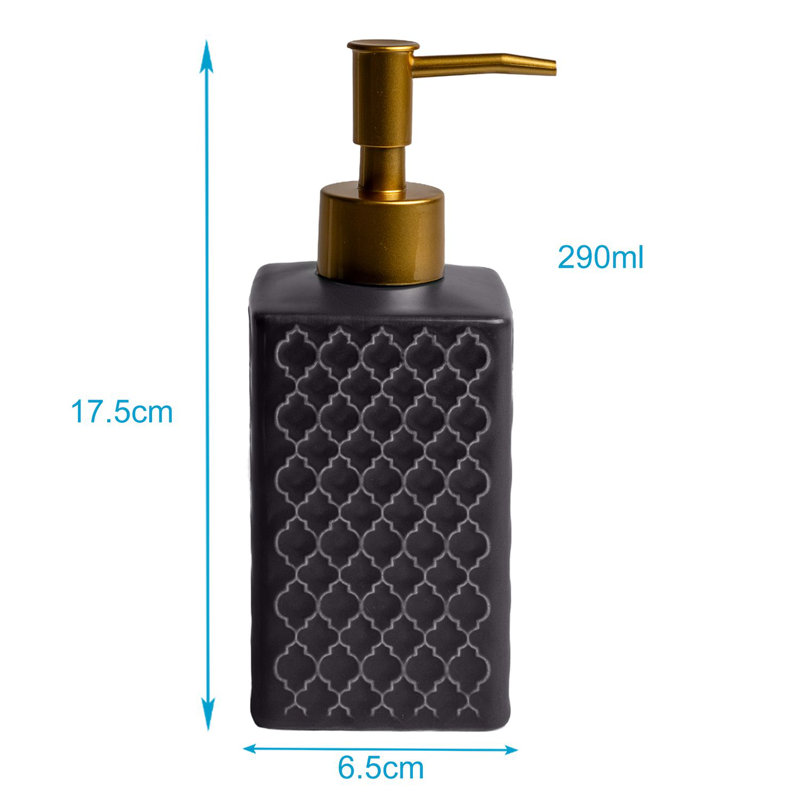 Ahmani Ceramic / Porcelain Soap Dispenser, Black