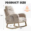 Chaise berçante d'appoint moderne avec pieds en bois massif, tissu doux et poche latérale pour porche respirant-2135237615