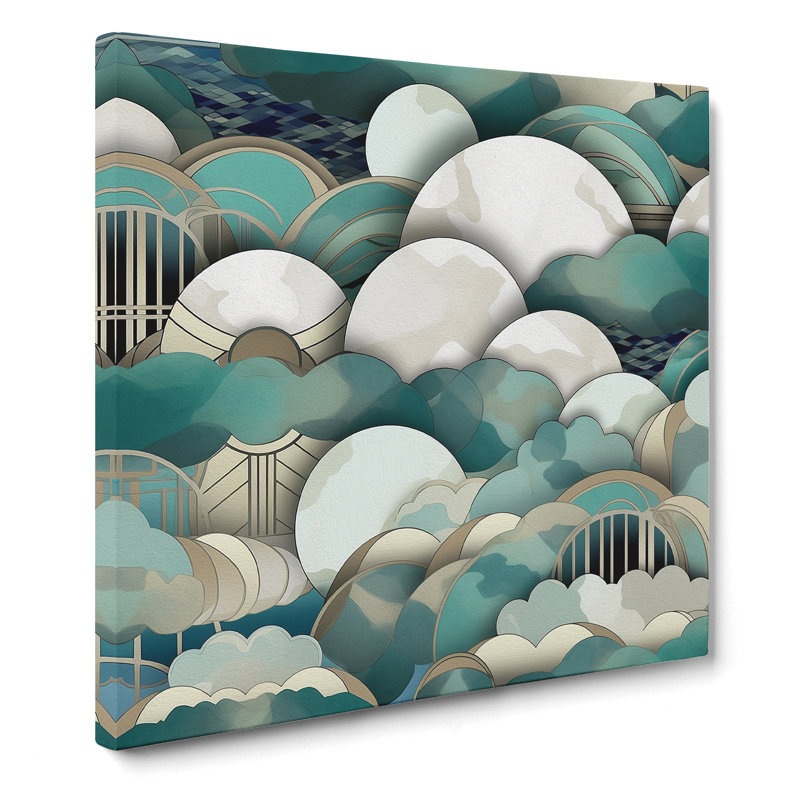 Cloudy Sky Deco - Wrapped Canvas