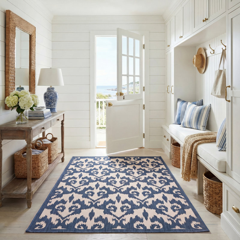 Damitri Performance Geometric Rug, Rectangle 5'3" x 7'7"