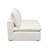 Ivy Armless Chair In White Faux Shearling W/ Feather Down Seating