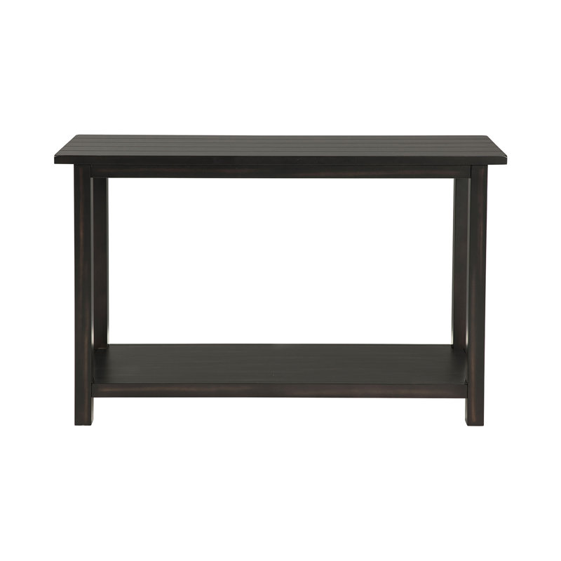 Console en bois avec tablette inférieure ouverte en Java vieilli, Noir