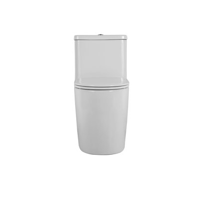 Toilette en céramique blanche 1,1 / 1,6, allongée, confortable, siège à fermeture en douceur, blanc, hauteur confort,