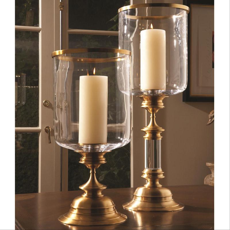 Estate Hurricane, 23.25" H x 11.25" W x 11.25" D , Antique Brass