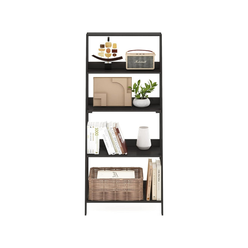135.9 cm H Ladder Bookcase, 135.9 cm H x 59.9 cm W x 33 cm D x, Brown