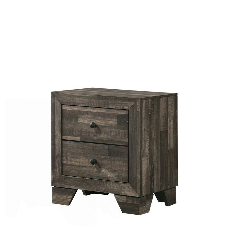 Table de chevet 1 pièce, Gris / brun rustique