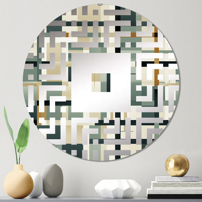 Miroir mural carré gris et beige, 23,6 po x 23,6 po