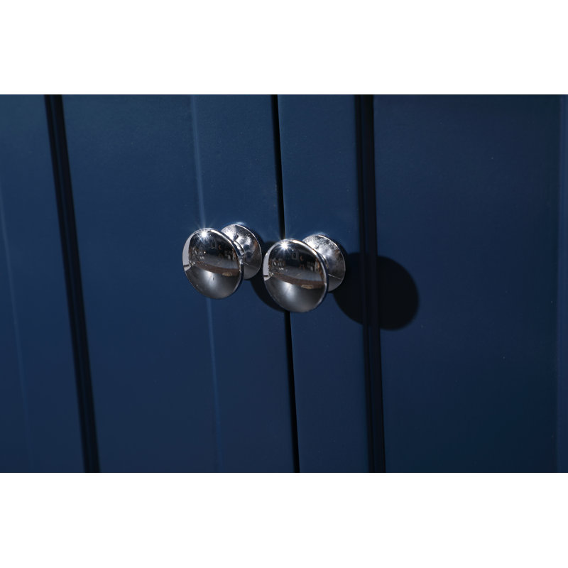 Ensemble de meuble-lavabo double 60 po Ain, Blanc de Carrare, Bleu