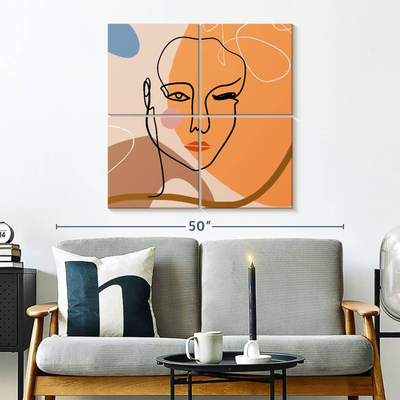 Leisha Outline Female Face, 32" H x 32" W