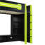 Lit mezzanine en bois avec bureau, tablettes multiples et lumière RVB-1812378859