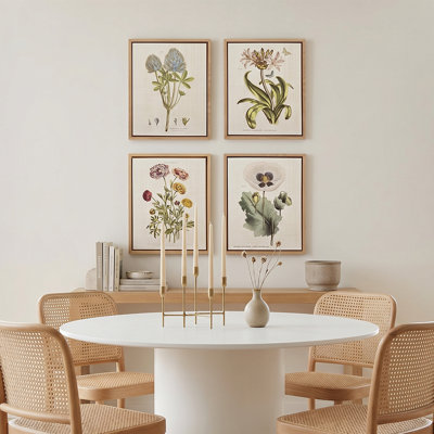 Framed Floral Canvas Wall Art