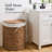  Half Moon Laundry Hamper W/ Lid, Half Round Laundry Basket, W/ Removable Liner & Handles - Chestnut-1042870240