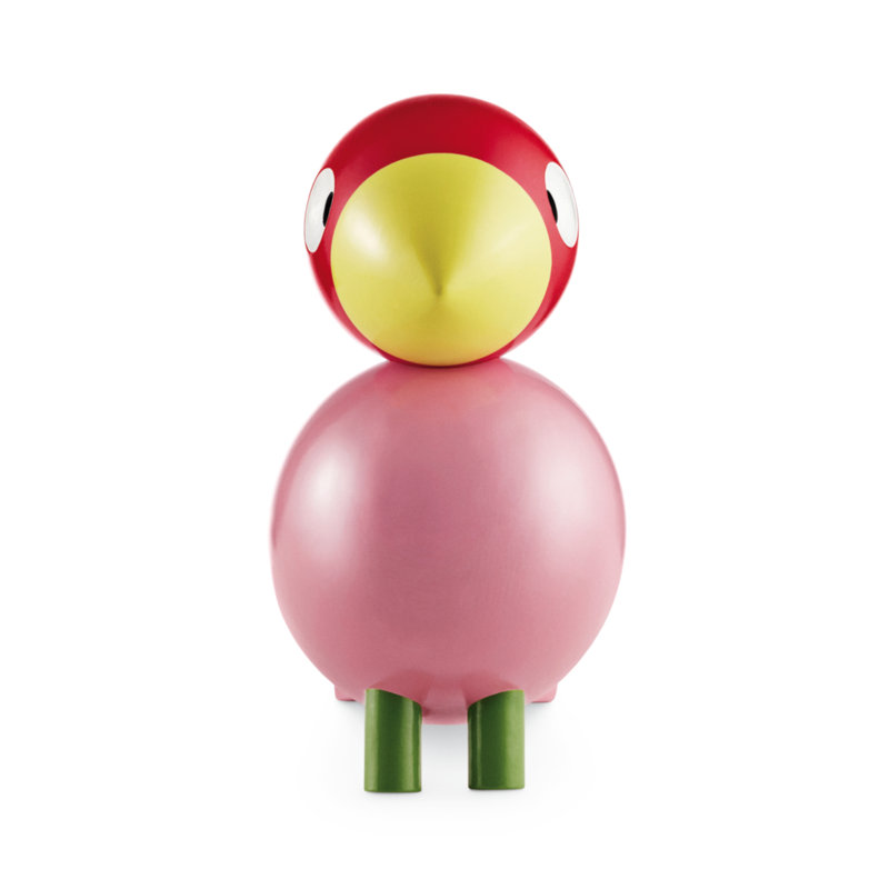 Kay Bojesen Songbird, Rose/Red, 6.1" H x 6.3" W x 3.1" D, 1