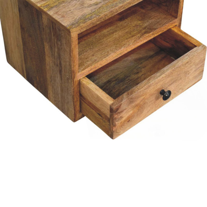 Solis 1-Drawer Oak-Ish Wall-Mounted Nightstand, Oak