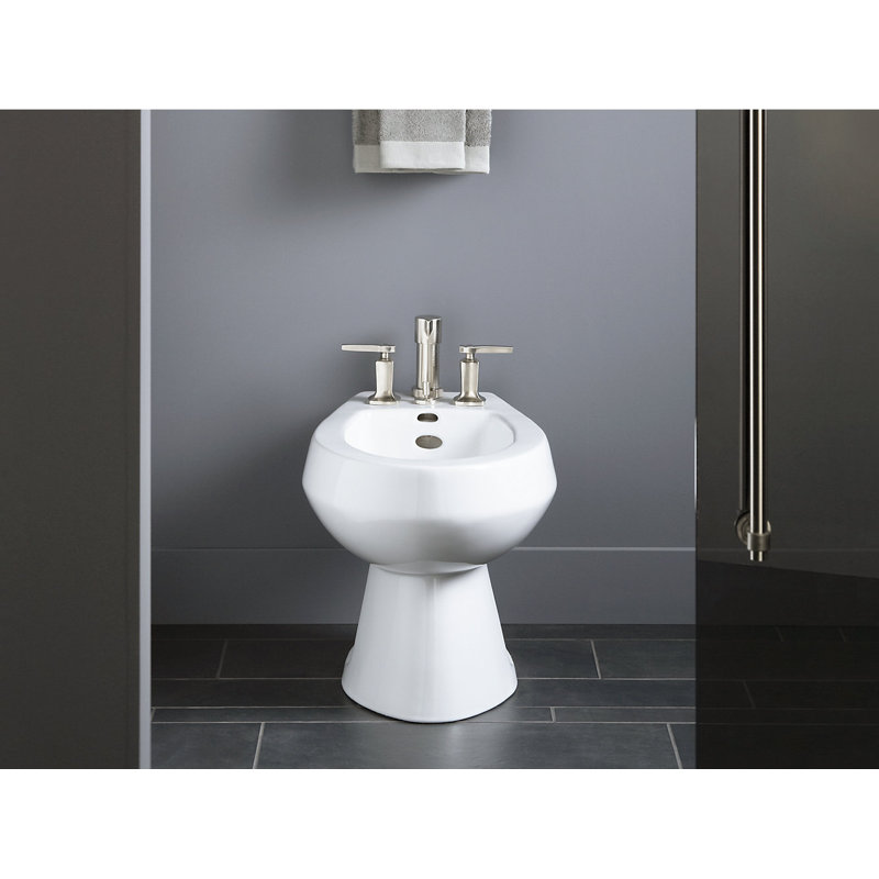 San Tropez® Vertical Spray Bidet with 4 Faucet Holes, White