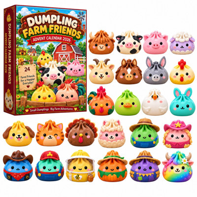 Dumpling Farm Advent Calendar 24 Days Cute Ornaments Kawaii Holiday Countdown Gift for Kids Teens Christmas Tree Decor Christmas Decorations Gifts