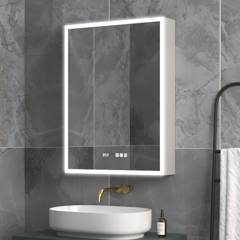 Armoire à pharmacie sans cadre avec miroir et 3 tablettes réglables H 24 po x l 32 po, Gauche