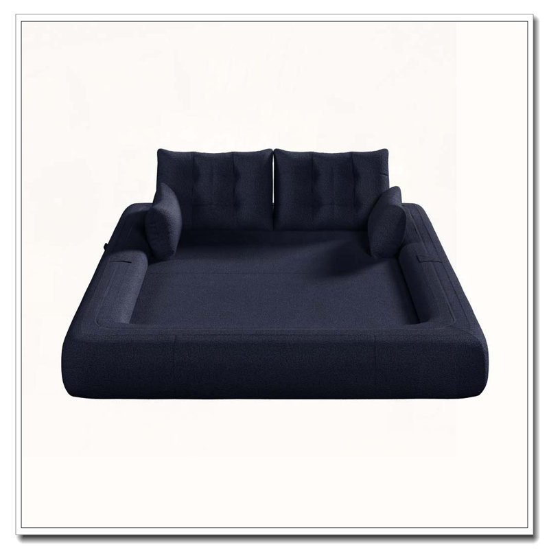 Canapé-lit pliable multifonctionnel 78,7 po, Bleu très foncé