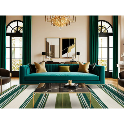  Tapis rayé blanc lavable