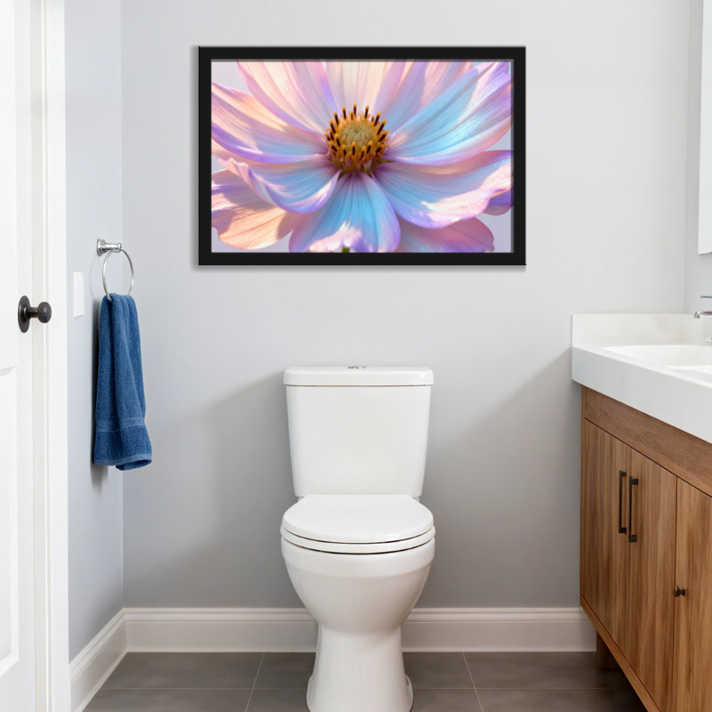 Plantes et fleurs, pétales de fleurs pastel, couleurs douces, centre, H 20 po x l 30 po, Toile tendue, Ne s’applique pas