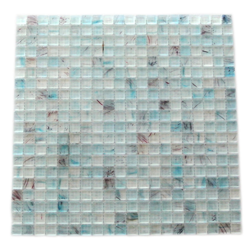 0,63" x 0,63" tuile de mosaïque de verre en bleu ciel Amber