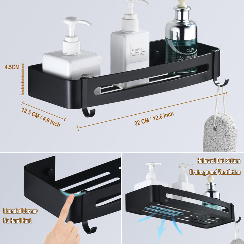 Hallsburg Shower Caddy, Matte Black