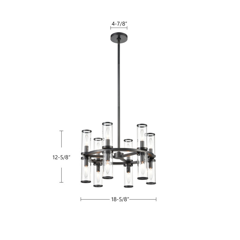 Revolve 12 - Light Chandelier, Polished Nickel