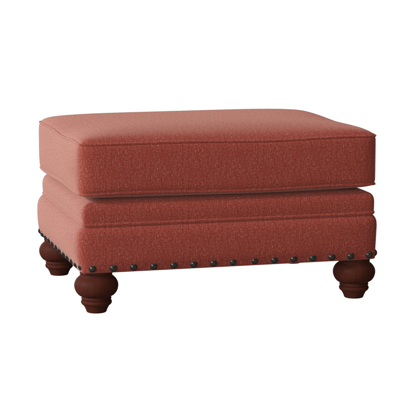 Spratt Ottoman, Dark Brass, Beachbum 21 Gray Stripe, Manhattan