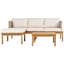 Ensemble de canapé d'extérieur 3 pièces en bois d'acacia et corde