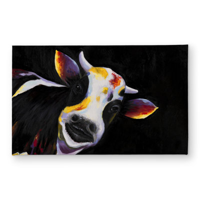 One Funny Cow Livingroom White Indoor Outdoor Door Mat - Decor