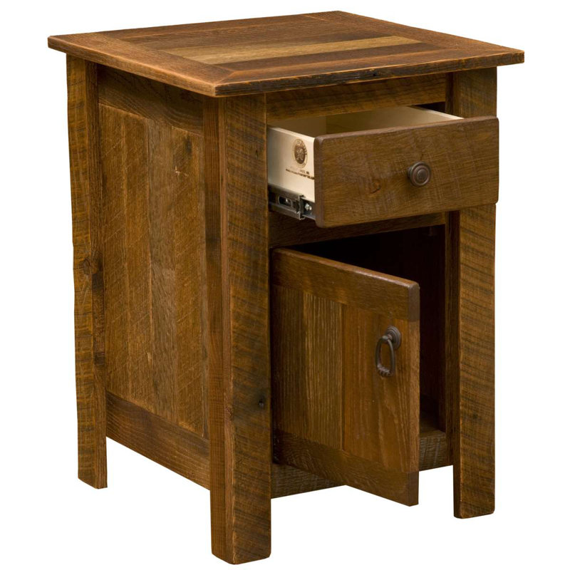Table de chevet Fireside Lodge Barnwood, Bois de grange