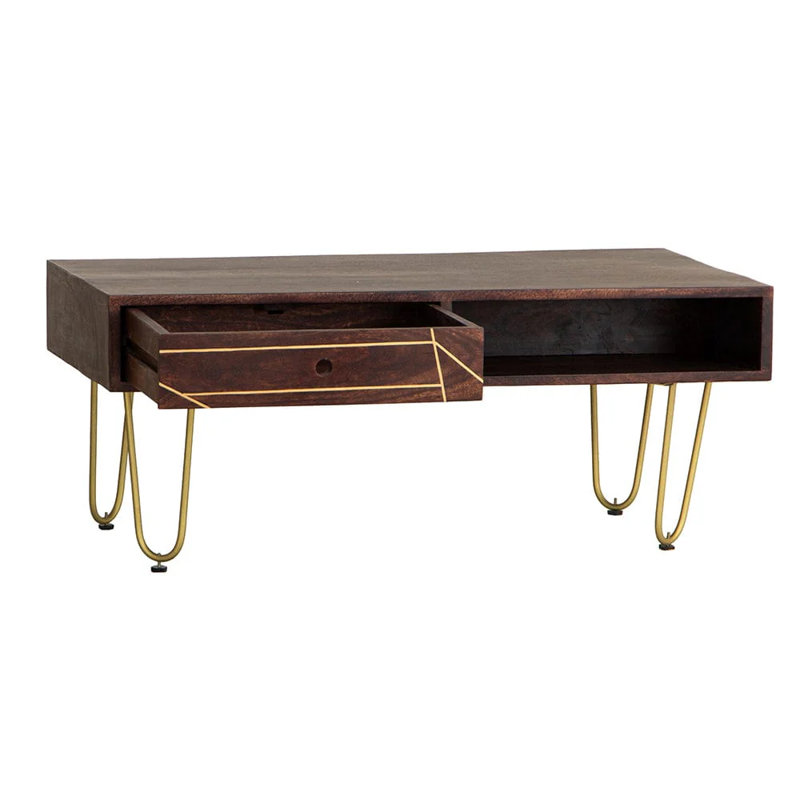 Annelis Solid Wood Coffee Table with Storage