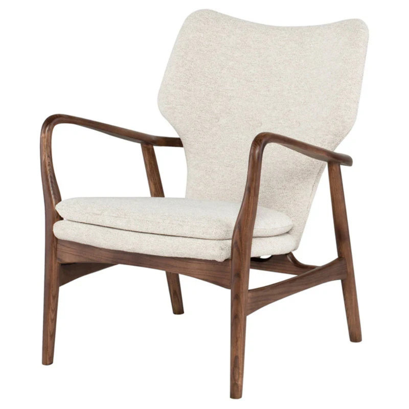 Méridienne Soly Mid-Century Modern, Blanc