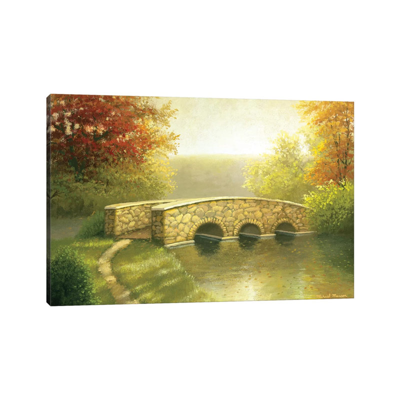 Autumn Bridge I by Michael Marcon - Wrapped Canvas Painting, 101.6 cm H x 66.04 cm W x 1.91 cm D