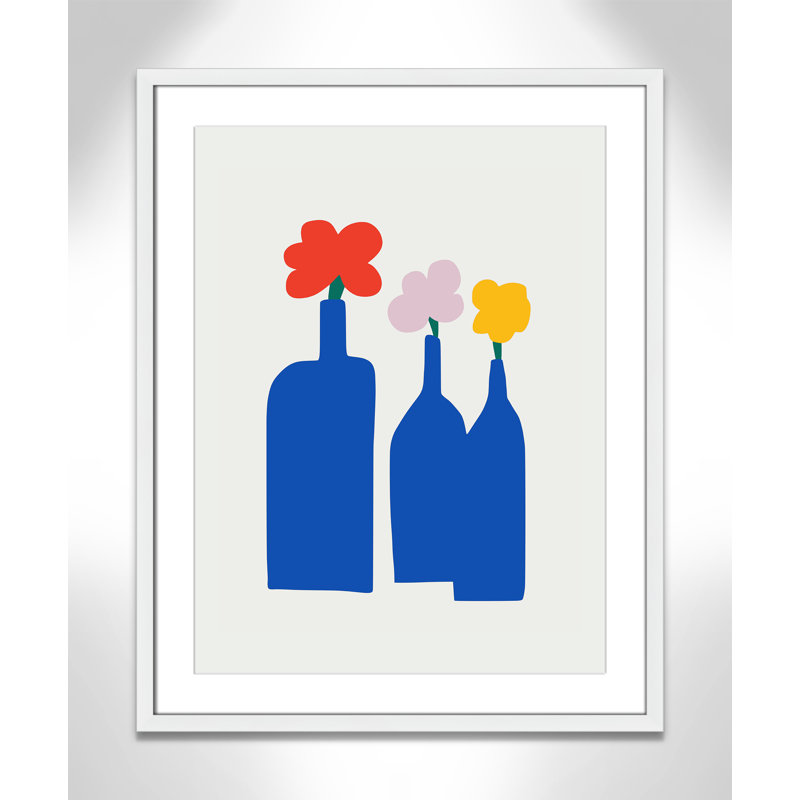 «Bold Blooms Trio Print» par Dean, Blanc satiné, L 23,5 po x H 29,5 po, Matted Print