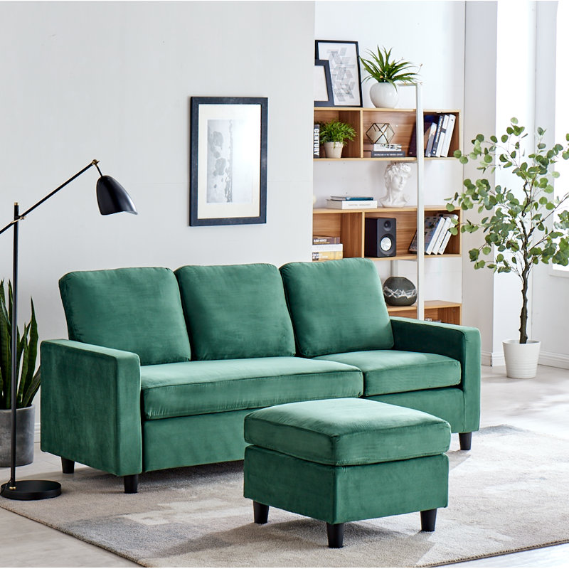 Bilski 3 Seater Velvet Sofa & Chaise